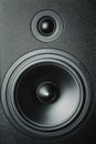 Close up of high and low frequency speakers, membrane audio speaker Royalty Free Stock Photo