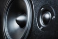 Close up of high and low frequency speakers, membrane audio speaker Royalty Free Stock Photo