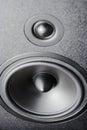 Close up of high and low frequency speakers, membrane audio speaker Royalty Free Stock Photo