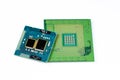 Close up of High performance CPU or central processor unit or Computer processor. Royalty Free Stock Photo