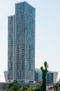 Close-up of a high-rise building on the Batumi embankment