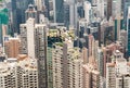 Close up High rise and skyscrapers building in Victoria harbor area, Hong Kong, China