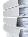 Close up high stack of binder