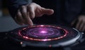 High-tech quantum processor with neon details