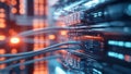Close-up of High-Tech Server Cables and Network Equipment in Data Center Royalty Free Stock Photo