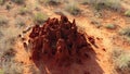 Close up of High termitary mound in African savannah