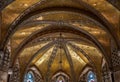 Ornate gilded restored interior of Fitzrovia Chapel at Pearson Square in London W1, UK.