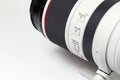 Close up Hight performance Professional camera zoom lens. Royalty Free Stock Photo