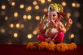 Hindu God Ganesha on Blured bokeh background, Ganesha Idol Royalty Free Stock Photo