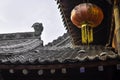 Close-up of a historic roof in the small village of Dangjia, China. The clay roof tiles have different shapes, Royalty Free Stock Photo