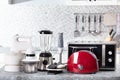 Home Appliance On Kitchen Worktop Royalty Free Stock Photo