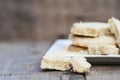 Close up of home baked shortbread biscuit cookies Royalty Free Stock Photo