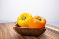 close-up of home-grown bell peppers