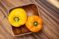 close-up of home-grown bell peppers Royalty Free Stock Photo