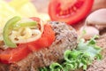 Close-up of a home made burger