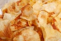 Close up home made potato chips