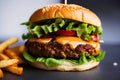Close-up of home made tasty burger Royalty Free Stock Photo