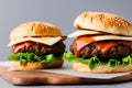 Close-up of home made tasty burger Royalty Free Stock Photo