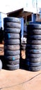 Close up of home use tyres