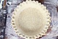 Close up of Homemade Butter Pie Crust in Pie Plate