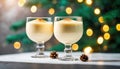 Homemade festive cinnamon eggnog