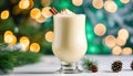 Homemade festive cinnamon eggnog