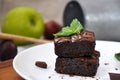 Close up Homemade Fudge Brownies