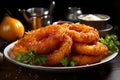 Close up of homemade onion rings with a golden brown texture, eid and ramadan images