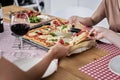 Detail of homemade pizza ready to eat Royalty Free Stock Photo