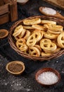 Close up of homemade pretzels