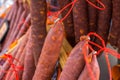 Close up of Homemade Sausages Made of Chilli and Pork