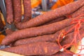 Close up of Homemade Sausages Made of Chilli and Pork