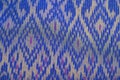 Close up of homemade silk weaving traditional thai fabric
