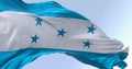 Close-up of Honduras national flag waving