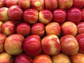 Top view fresh organic honey crisp apples