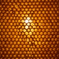 Close-up of a honeycomb structure, displaying an intricate pattern of hexagonal wax Royalty Free Stock Photo