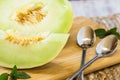 Close Up Honeydew Melon Breakfast Diet Snack Royalty Free Stock Photo