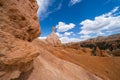 Close up of the hoodoos in Bryce Canyon National Park, while on the Queens Garden hiking trail