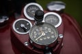 Speedometer gauge of a vintage motorcycle