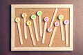 Arithmetic toy Numbers 1-10 on cork board. Royalty Free Stock Photo