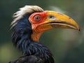 Close up of a horned hornbill Royalty Free Stock Photo