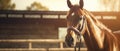 Close Up of a Horse in a Corral