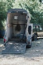 Close up on horse trailer, inside Royalty Free Stock Photo