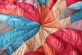 close-up of hot air balloon fabric folding inward