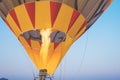 Close-up of Hot air balloons with fire with sky backgroun Royalty Free Stock Photo