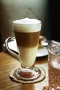 Close up hot cappuccino