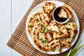 Close-up of  hot Chinese green onion Pancakes Royalty Free Stock Photo