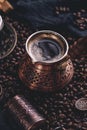 Close up of hot coffee Royalty Free Stock Photo