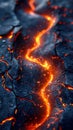 Close-Up of Hot Glowing Lava Flow Textures.