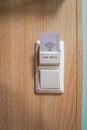 Hotel key card insert at the wall for electricity in bedroom Royalty Free Stock Photo